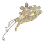 Price and Buy Women’s Hair Claw – Metal Five-Petal Flower Design with Dangle Charm - Image 3