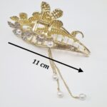 Price and Buy Women’s Hair Claw – Metal Five-Petal Flower Design with Dangle Charm - Image 4