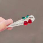 Price and Buy Women’s Hair Clip – Formal Rhinestone Cherry Design, Set of 2 - Image 4
