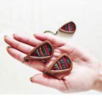 Price and Buy Women’s Handcrafted Wooden Earrings with Pateh Embroidery - Image 3