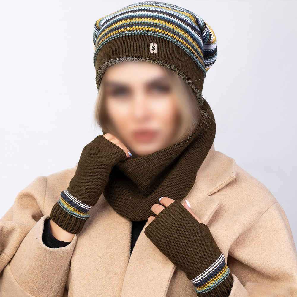 Price and Buy Women’s Knitted Hat and Scarf Set Model Helia - Image 5