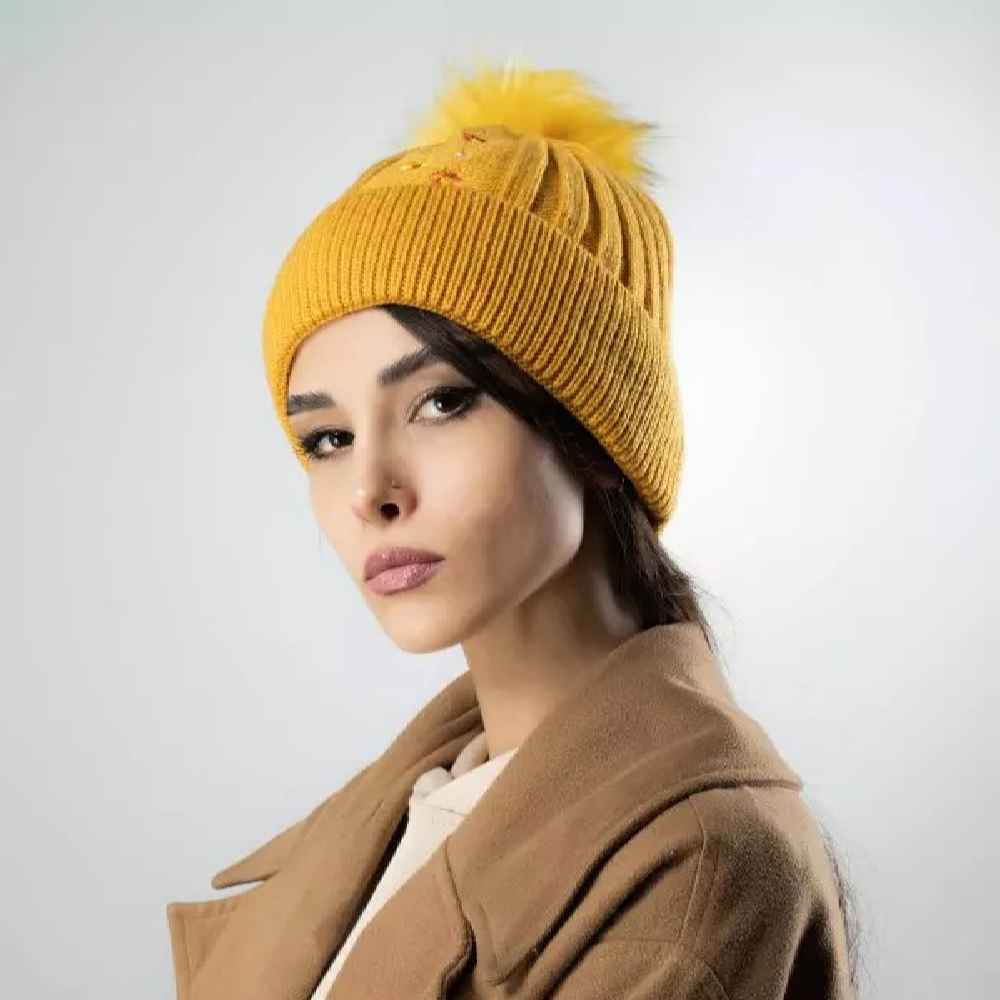 Price and Buy Women’s Knitted Winter Beanie – Model Flower