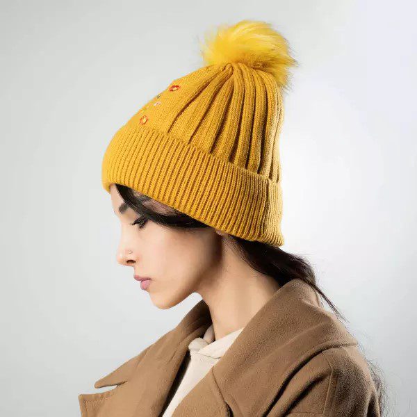 Price and Buy Women’s Knitted Winter Beanie – Model Flower - Image 3