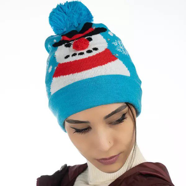 Price and Buy Women’s Knitted Winter Beanie – Model Snow - Image 3