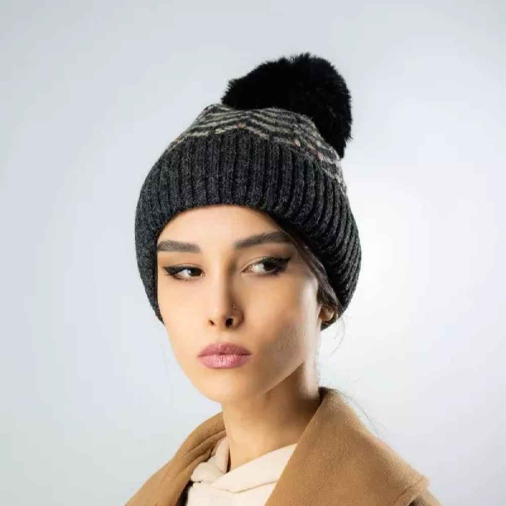 Price and Buy Women’s Knitted Winter Beanie – Model Zigzag - Image 3