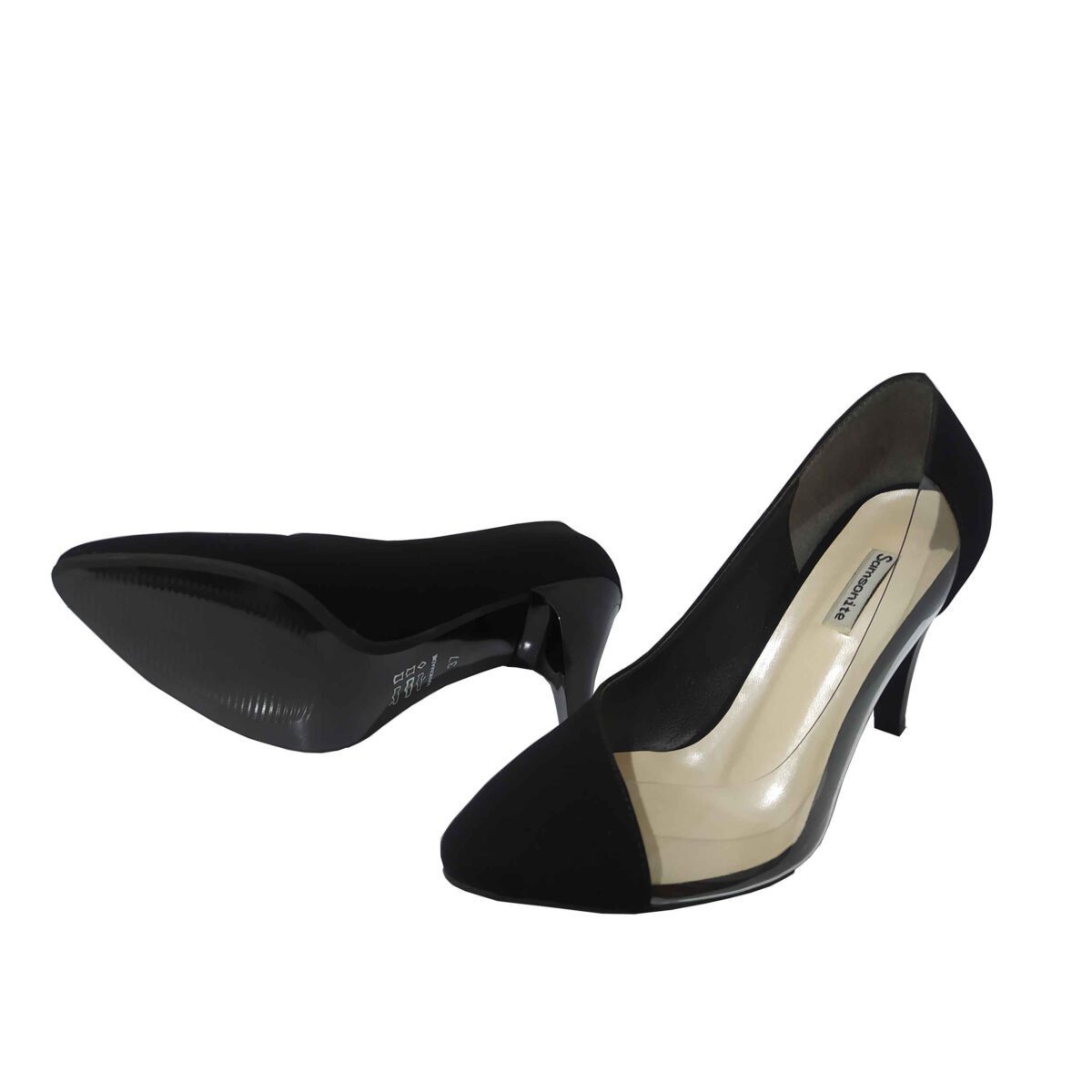 Price and Buy Women’s Leather High Heels Shoes one Side Clear - Image 3