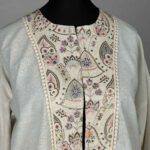 Price and Buy Women’s Linen Manto, Hand-Embroidered with Sequins, Indian Style in Cream - Image 6