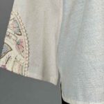 Price and Buy Women’s Linen Manto, Hand-Embroidered with Sequins, Indian Style in Cream - Image 7