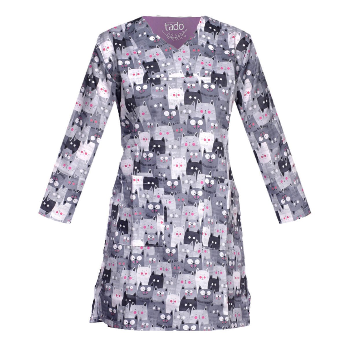 Price and Buy Women’s Long Sleeve Vet Scrub Uniform with Cat Design – Cute & Comfortable