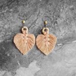 Price and Buy Women’s Macrame Earrings Handmade with Leaf Design - Image 3