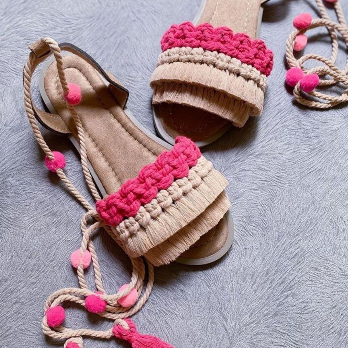 Price and Buy Women’s Macrame Sling Back Sandals Handmade Model Bubble