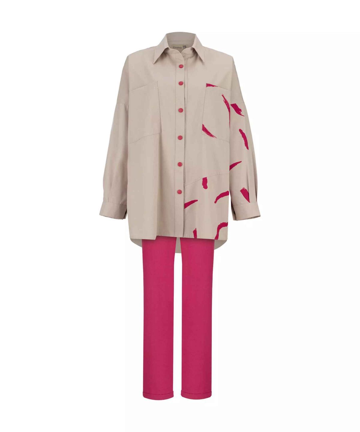 Price and Buy Women’s Manto & Pants Set with Two Pockets on the Chest - Image 5