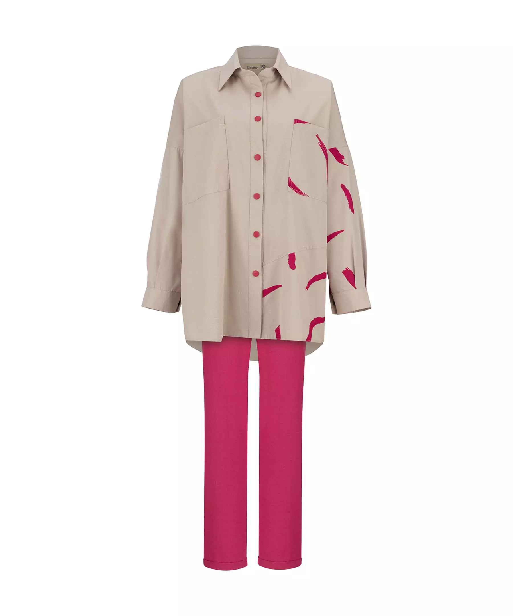 Price and Buy Women’s Manto & Pants Set with Two Pockets on the Chest - Image 5