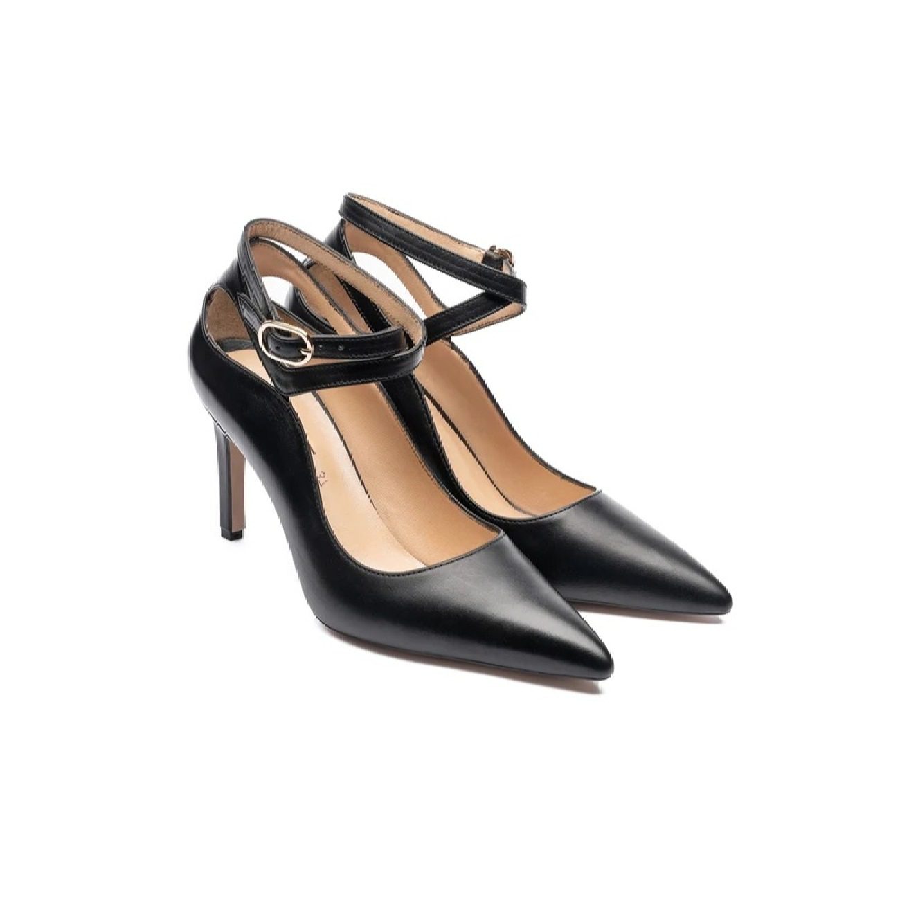 Price and Buy Women’s Natural Leather Ankle Strap Pump Heels Shoes - Image 3