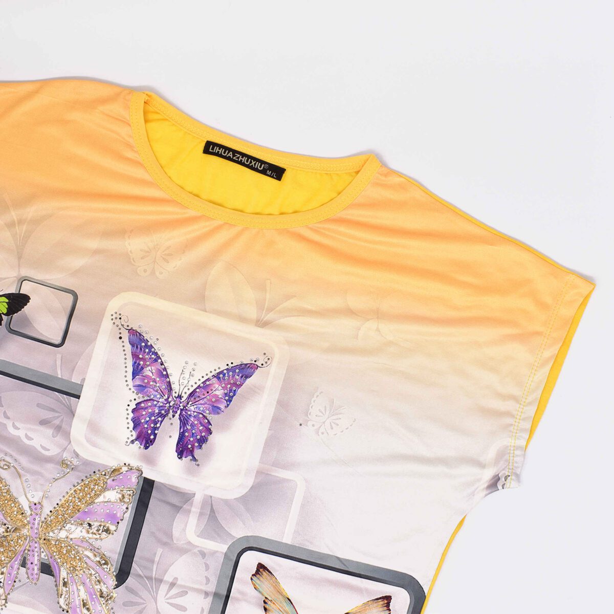 Price and Buy Women’s Short Sleeve Cotton Shirt with Butterfly Design - Image 5