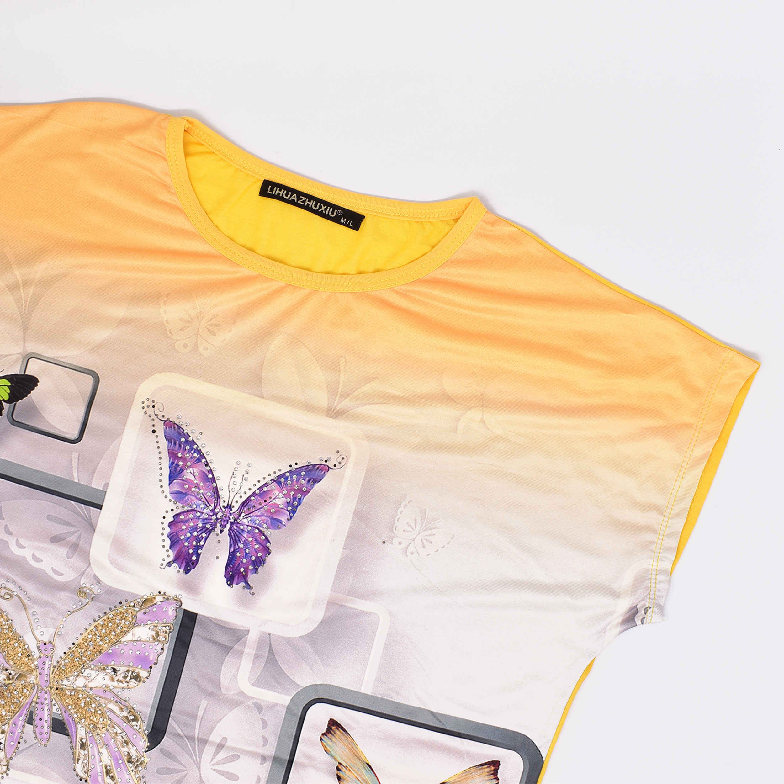 Price and Buy Women’s Short Sleeve Cotton Shirt with Butterfly Design - Image 5