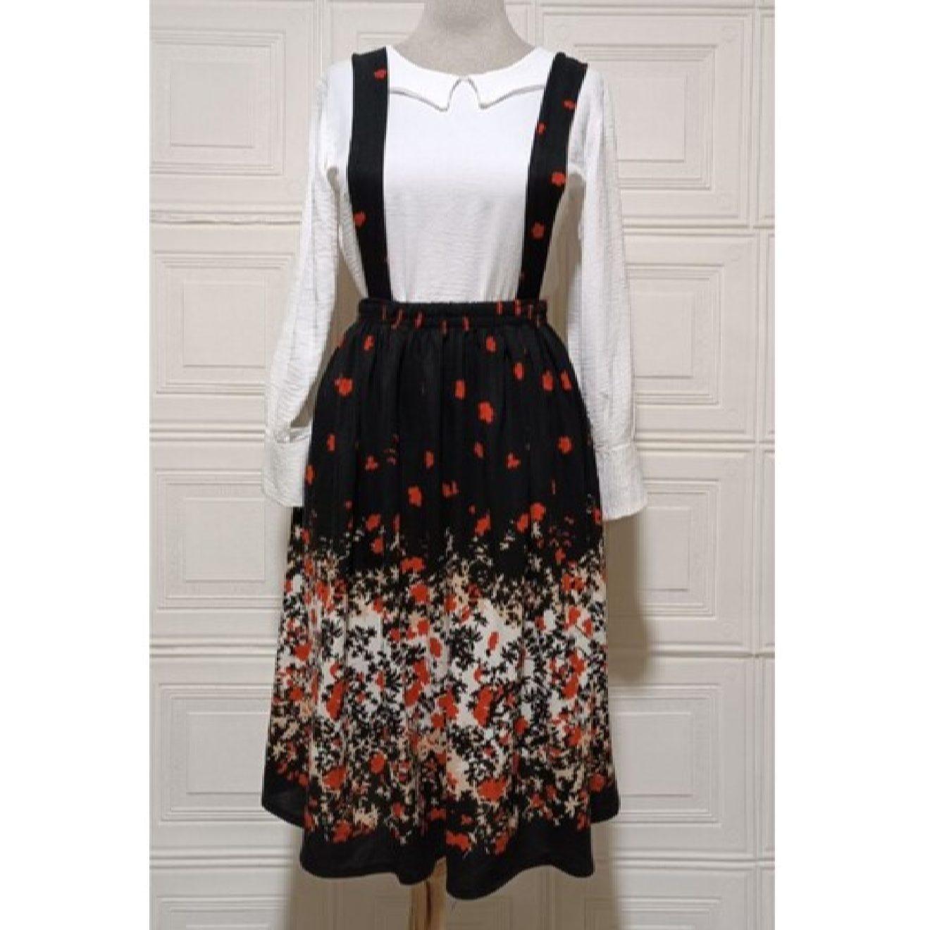 Price and Buy Women’s Skirt with Suspenders Floral Design Black