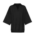Price and Buy Women’s Three Quarter Sleeve Blouse – V-Neck, Relaxed Fit in Black