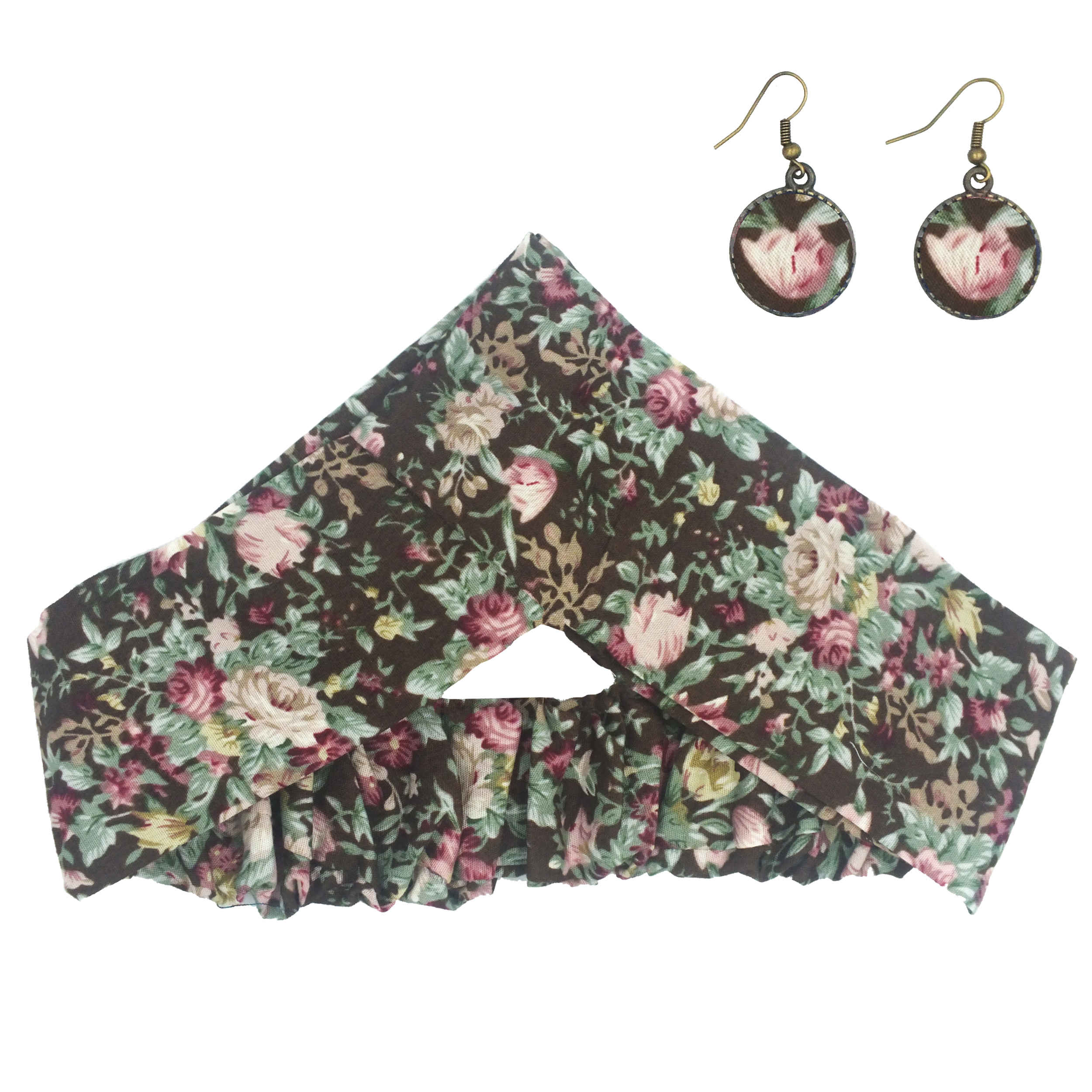 Price and Buy Women’s Twisted Cross Headband & Earrings Set Botanical Pattern