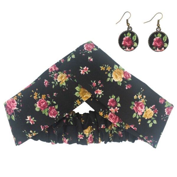 Price and Buy Women’s Twisted Headband & Earrings Set Black with Flowers_68febebea651f.jpeg Price and Buy Women’s Twisted Headband & Earrings Set Black with Flowers