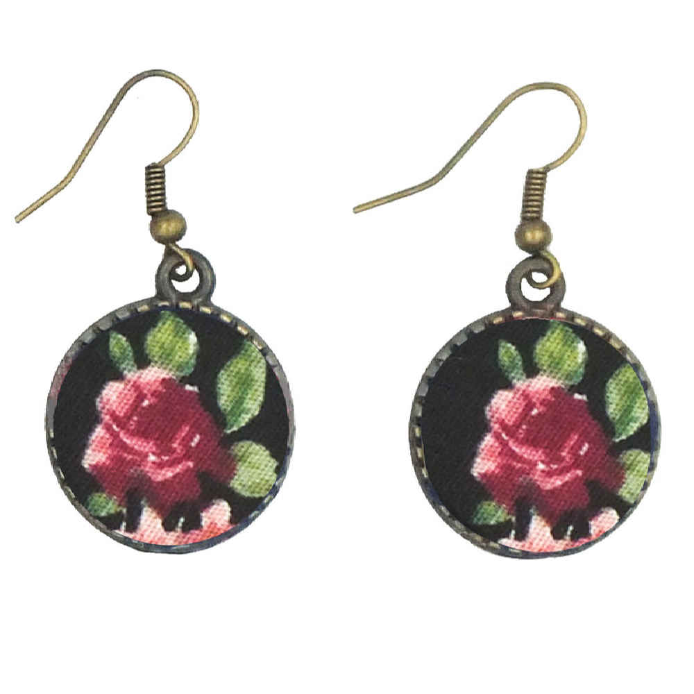 Price and Buy Women’s Twisted Headband & Earrings Set Black with Flowers - Image 4