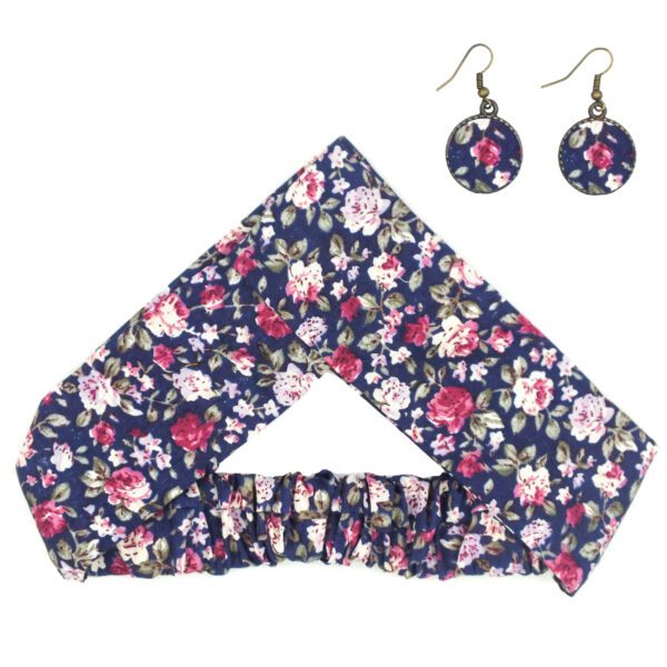 Price and Buy Women’s Twisted Headband & Earrings Set Floral Navy Blue with Pink Flowers_68febed1c7dad.jpeg Price and Buy Women’s Twisted Headband & Earrings Set Floral Navy Blue with Pink Flowers