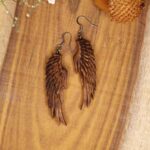 Price and Buy Women’s Wooden Earrings Handcrafted with Angel’s Wing Design