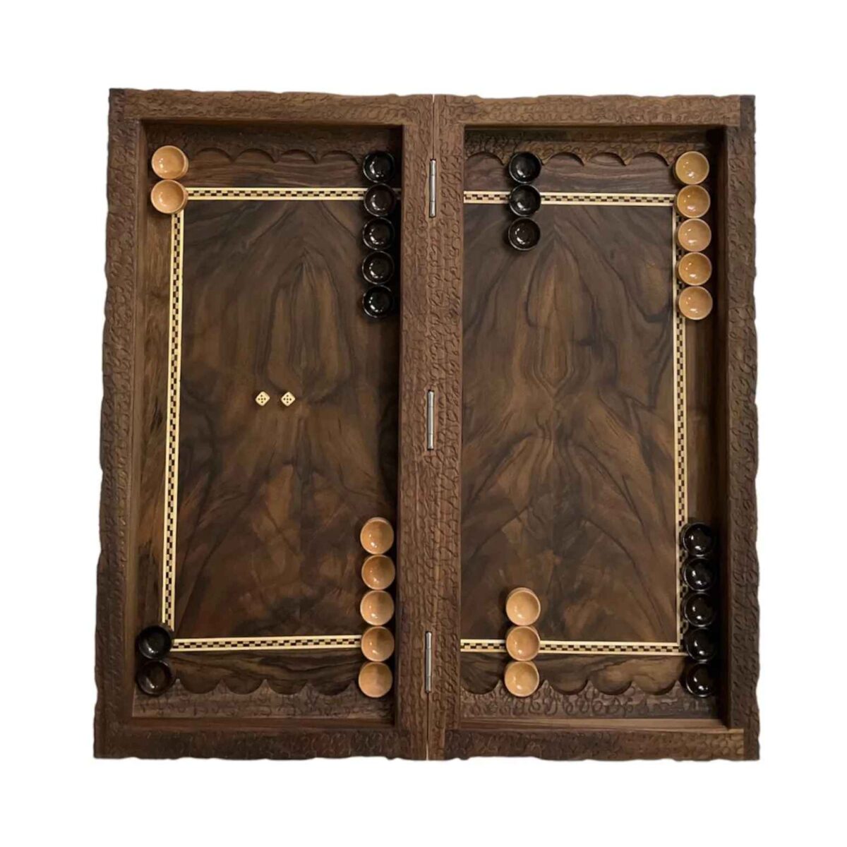 Price and Buy Wood Carved Backgammon Board Handcrafted Shahname Inspired Ashkbous - Image 5