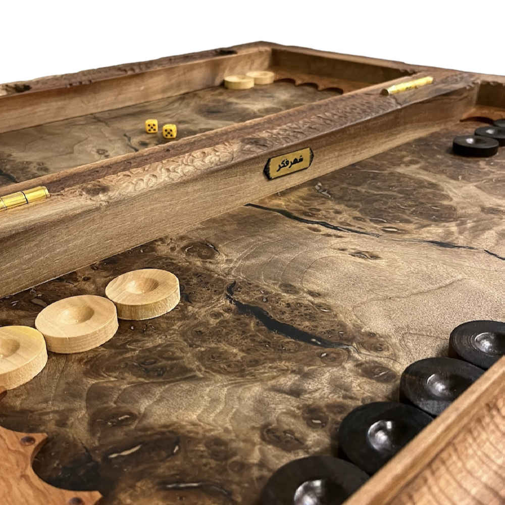 Price and Buy Wood Carved Backgammon Board Handcrafted Shahname Inspired Dragon - Image 3