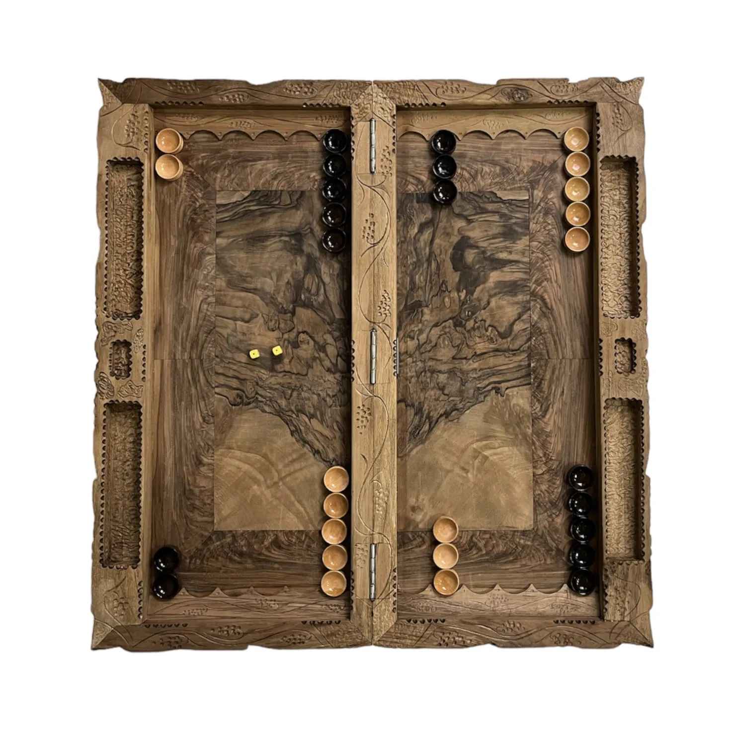 Price and Buy Wood Carved Backgammon Board Handcrafted Shahname Rostam Battle - Image 3