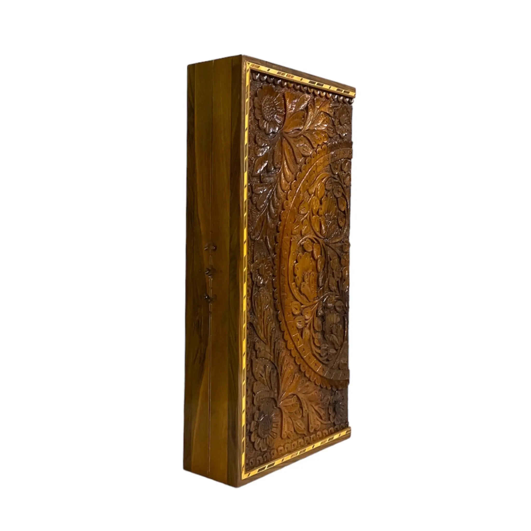 Price and Buy Wood Carved Backgammon Board Handcrafted with Intricate Floral Design - Image 4