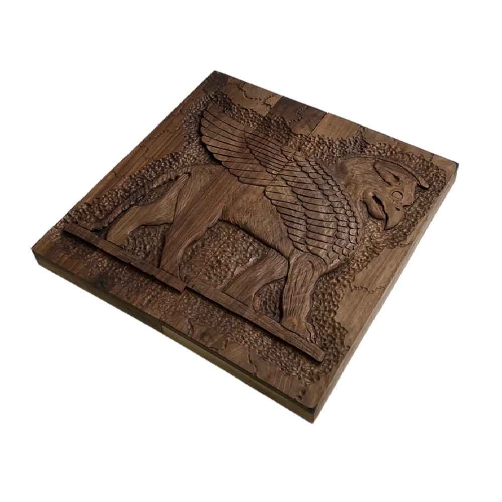 Price and Buy Wood Carved Backgammon Board Handcrafted with Persian Griffin - Image 4