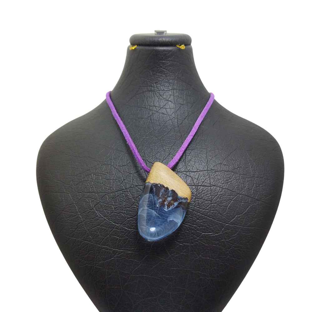 Price and Buy Wood & Resin Necklace Handcrafted Artistic Bold Style Abr