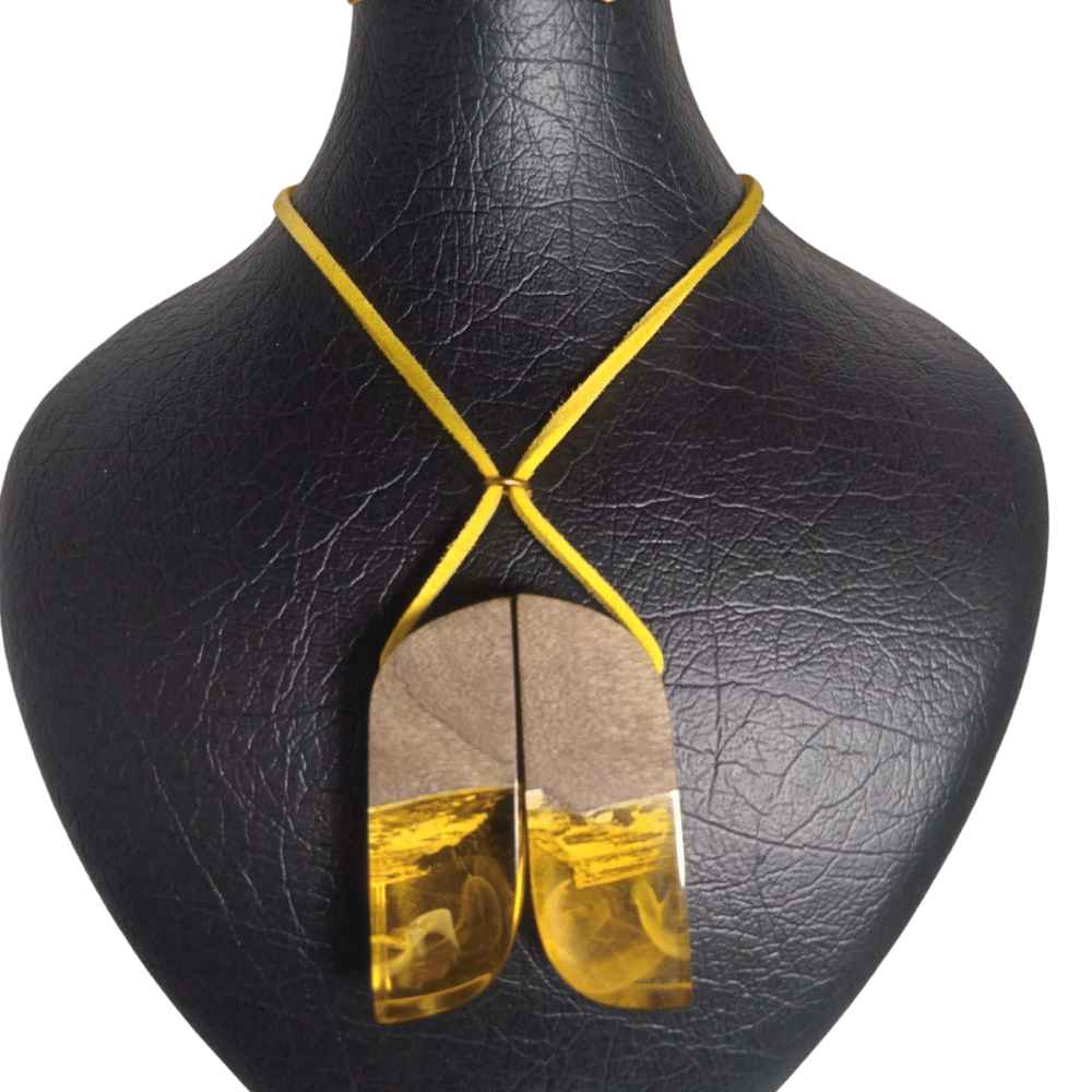 Price and Buy Wood & Resin Necklace Handcrafted Artistic Bold Style Kooh