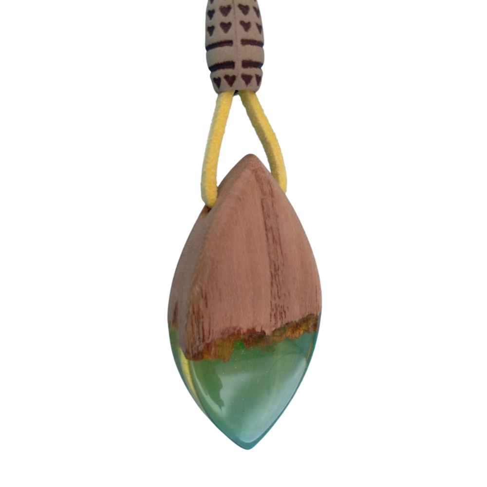 Price and Buy Wood & Resin Necklace Handcrafted Artistic Bold Style Pars