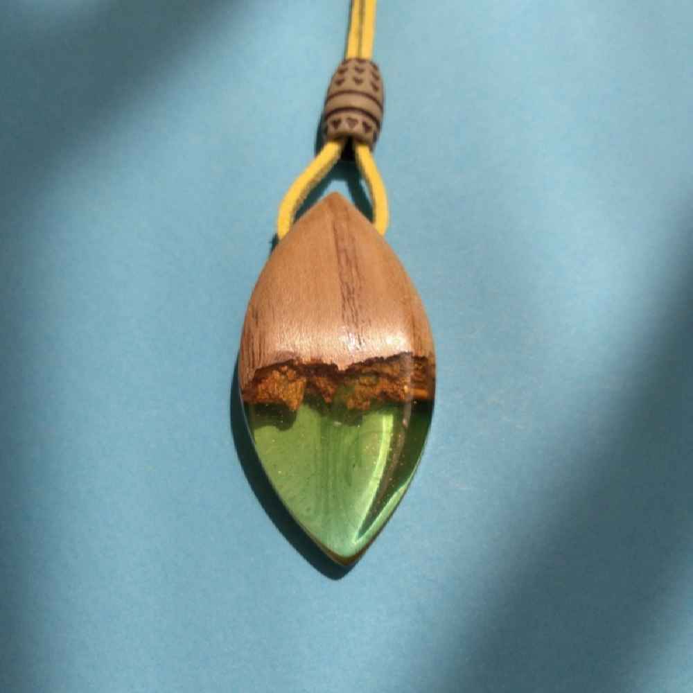Price and Buy Wood & Resin Necklace Handcrafted Artistic Bold Style Pars - Image 3