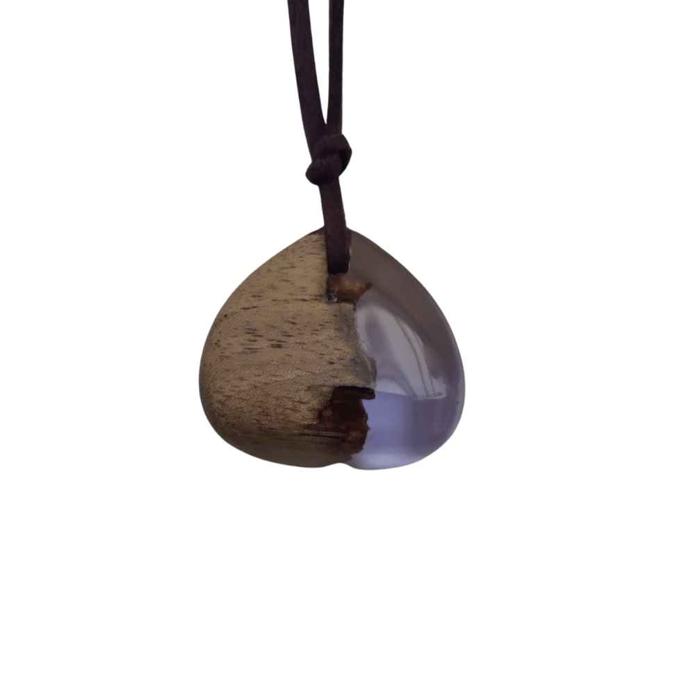 Price and Buy Wood & Resin Necklace Handcrafted Artistic Bold Style Violet