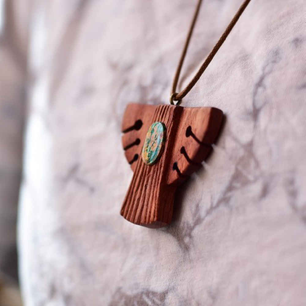 Price and Buy Wood & Turquoise Pendant Necklace Model Ahura - Image 3