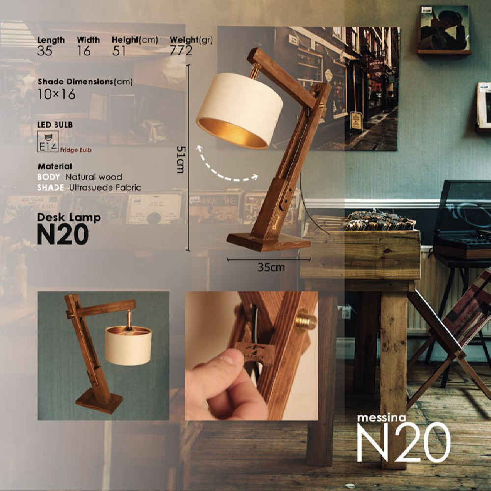 Price and Buy Wooden Adjustable Desk Lamp Handcrafted N20 - Image 4