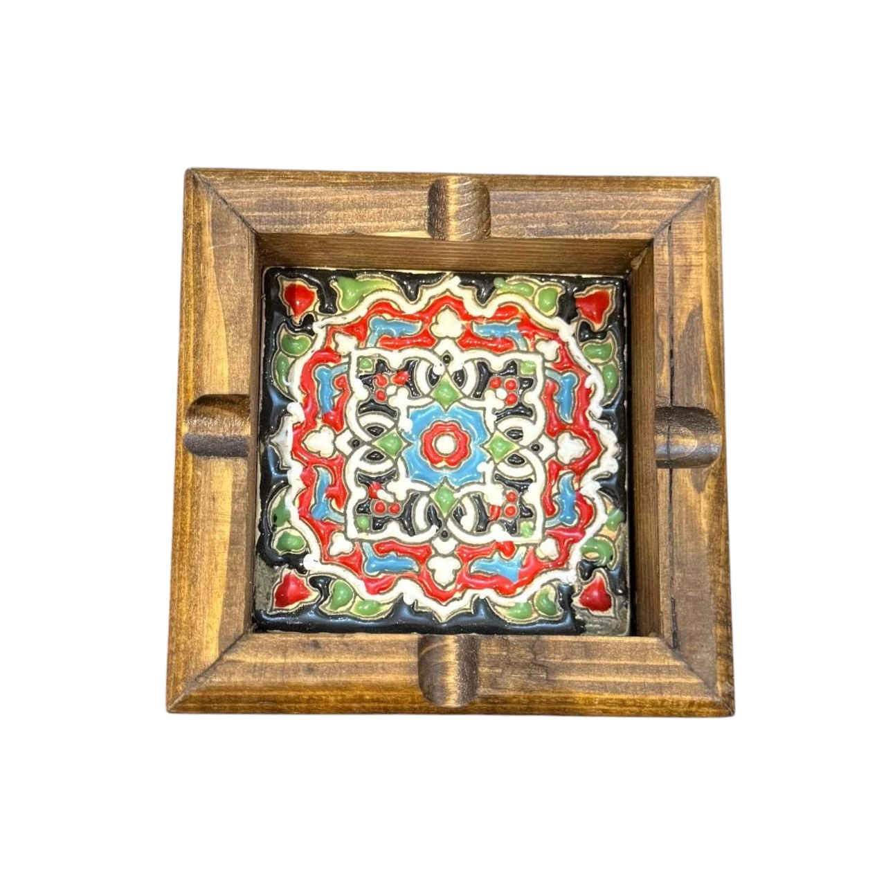 Price and Buy Wooden Ashtray for Cigar Lovers – Elegant, Great for Office, Patio with Tile Design - Image 3