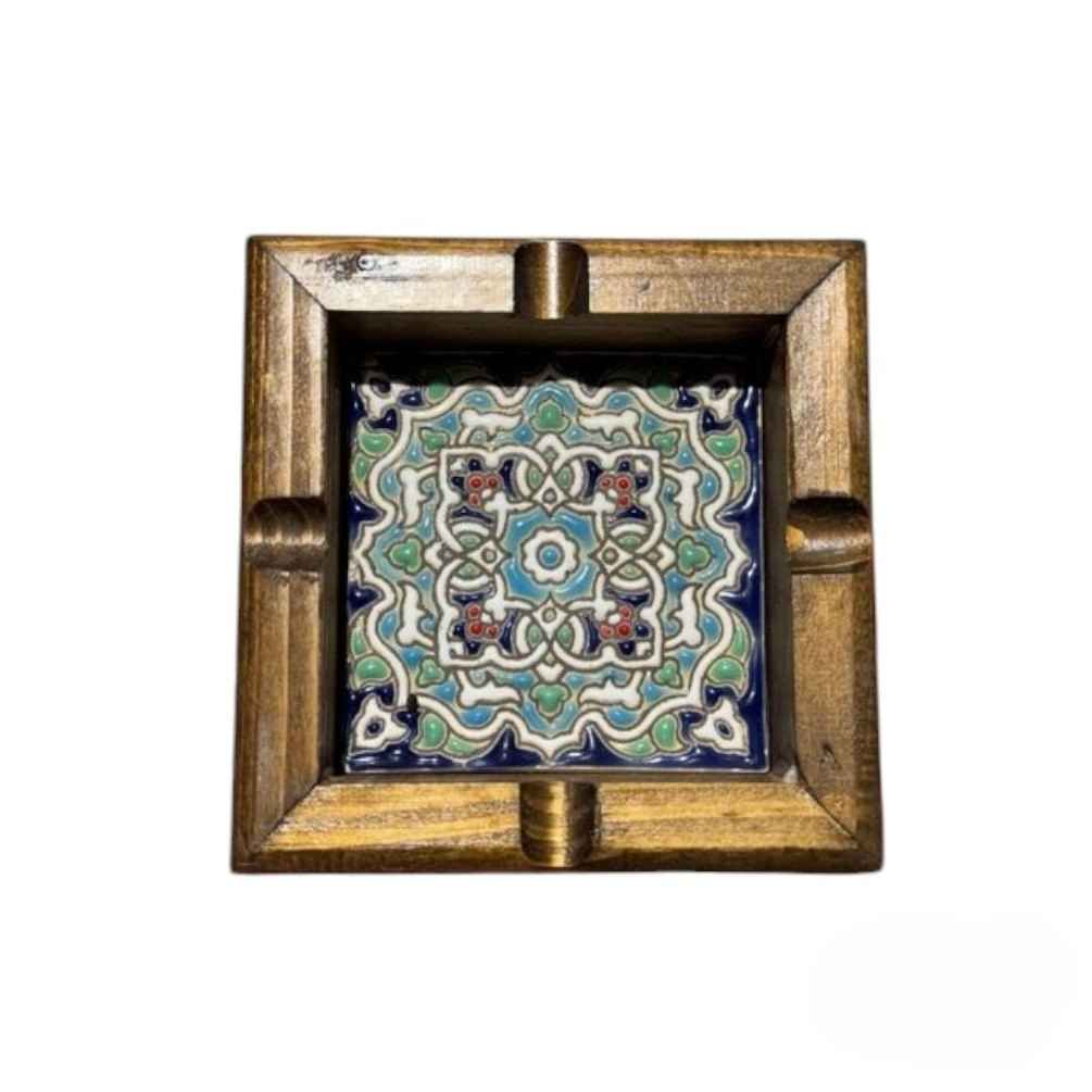 Price and Buy Wooden Ashtray for Cigar Lovers – Elegant, Great for Office, Patio with Tile Design - Image 4