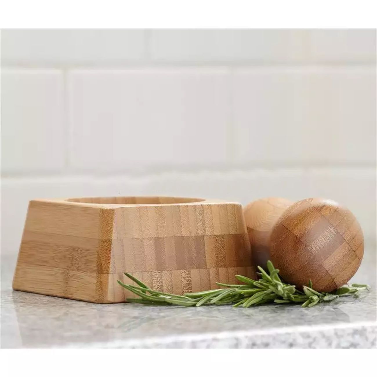 Price and Buy Wooden Bamboo Mortar & Pestle Set Handcrafted for Kitchen - Image 3