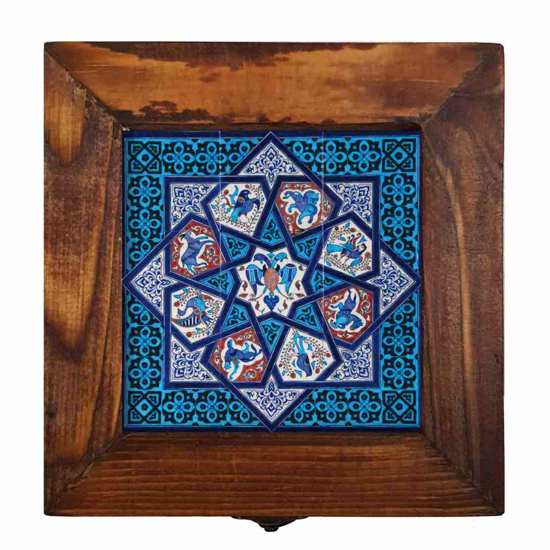 Price and Buy Wooden Box for Gift Giving with Persian Inspired Pattern Blue - Image 3