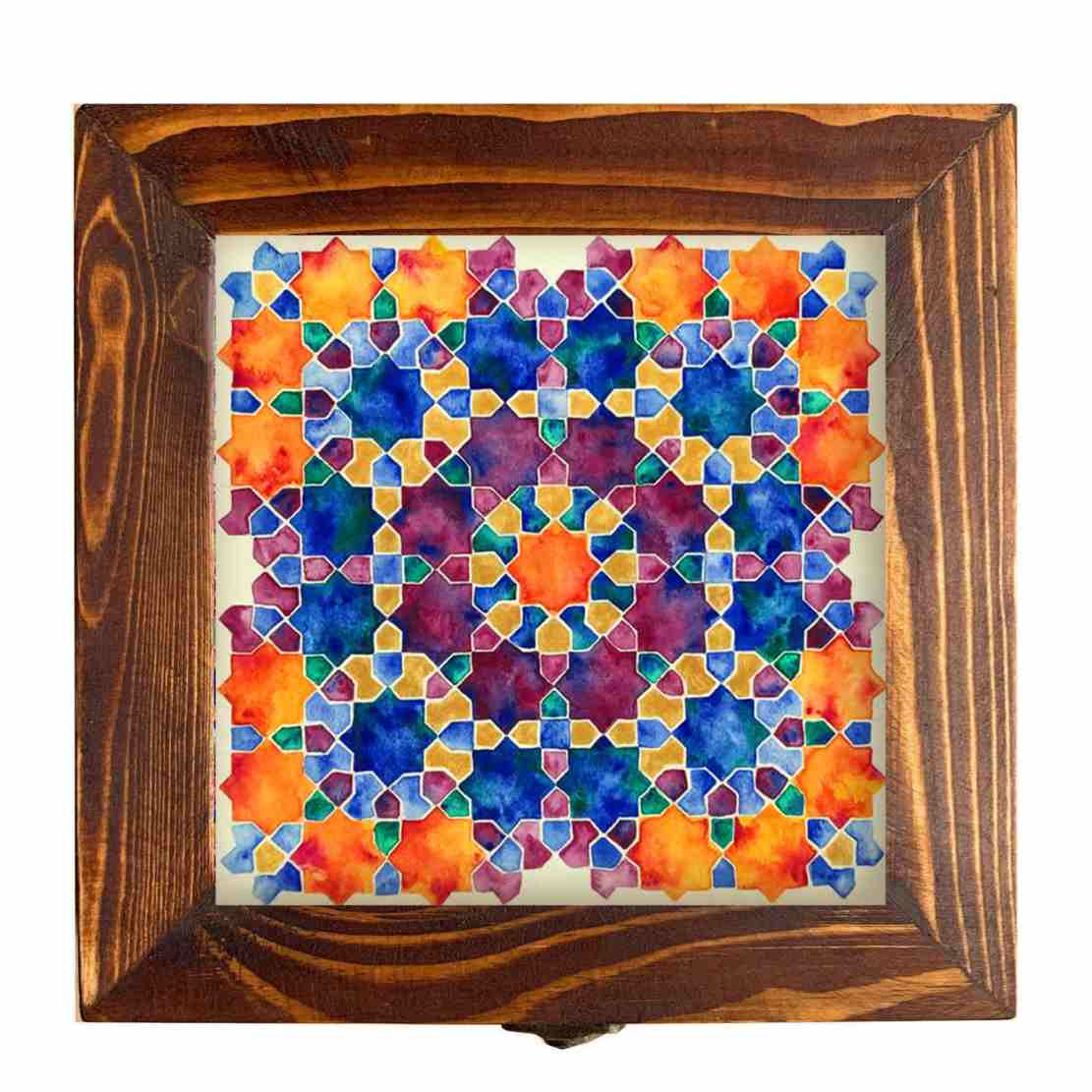 Price and Buy Wooden Box for Gift Giving with Persian Inspired Pattern Tiles - Image 3
