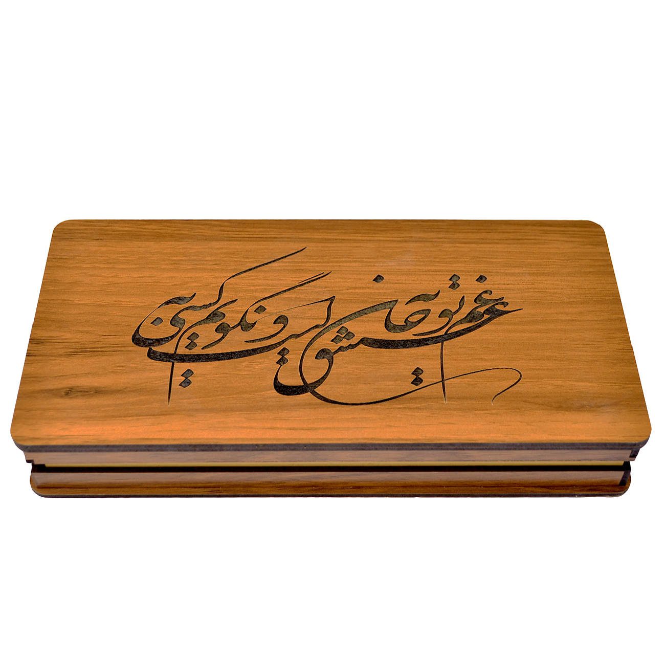 Price and Buy Wooden Box for Gift Giving with the Persian Calligraphy Pattern Gham-E-Eshgh