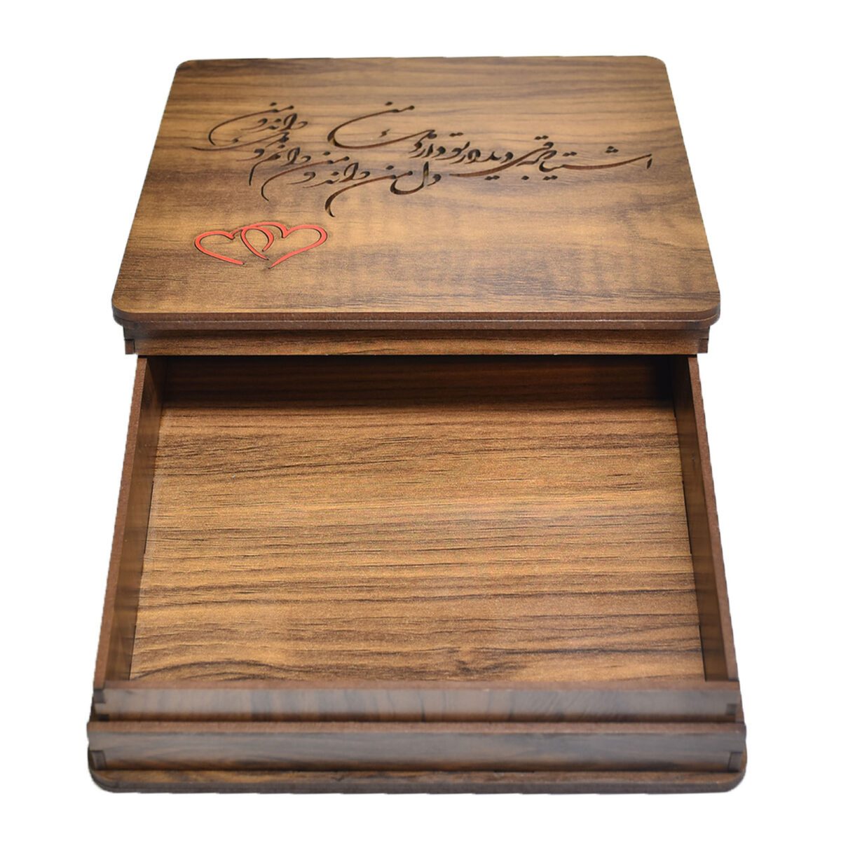 Price and Buy Wooden Box for Gift Giving with the Persian Calligraphy Pattern Hearts Design - Image 8