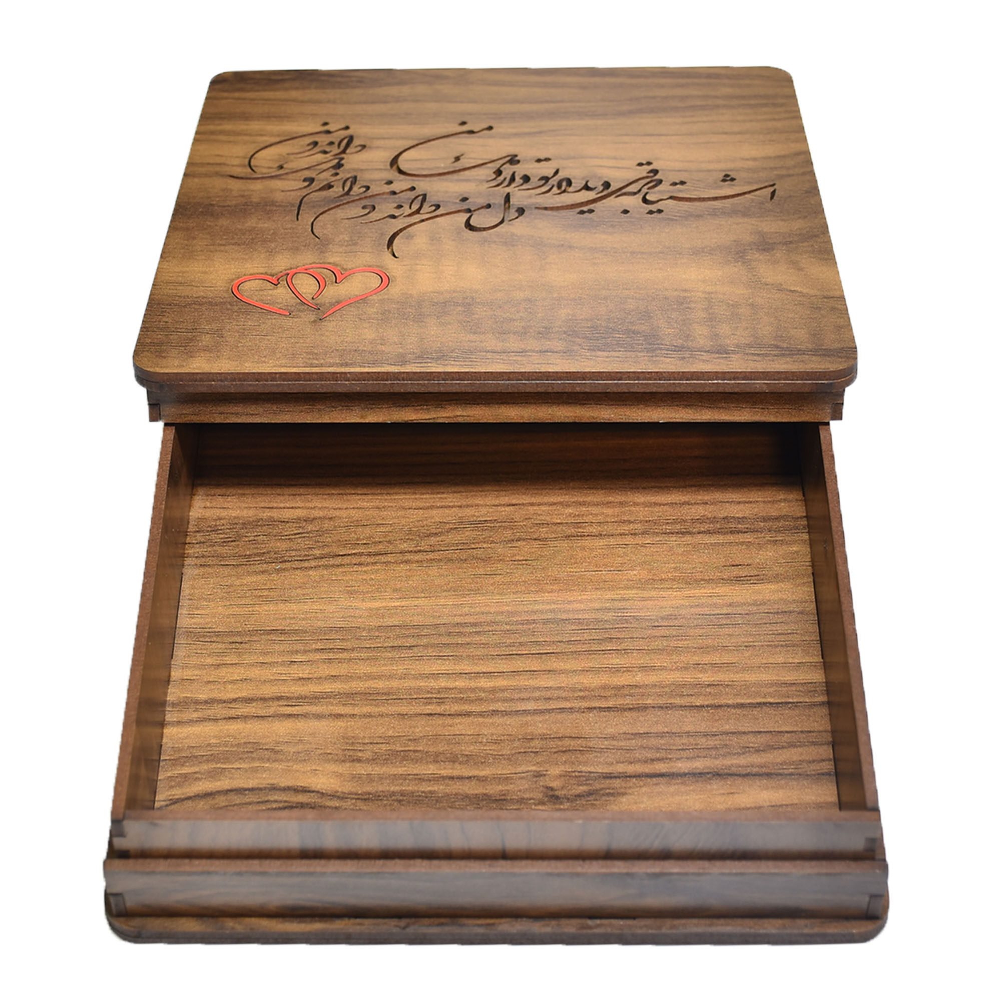 Price and Buy Wooden Box for Gift Giving with the Persian Calligraphy Pattern Hearts Design - Image 8