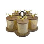 Price and Buy Wooden Canister Jar with Glass Deer Design – 5 Pieces