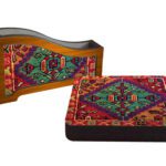 Price and Buy Wooden Coasters with Authentic Iranian Design – Carpet Inspired (6 Pcs) - Image 3