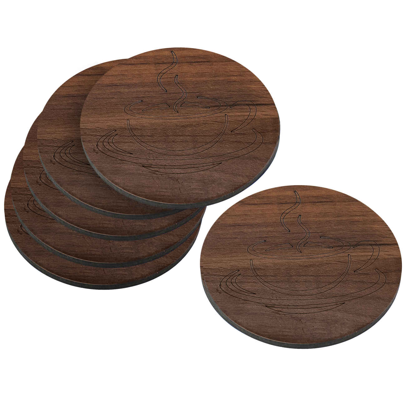 Price and Buy Wooden Coasters with Unique Grain Pattern – Beauty for Your Tabletop (Pack of 6)